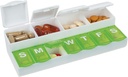 EZY DOSE Weekly (7-Day)Caso de Pill, Planificador de Medicina, Caja de Organizador de Vitaminas, Organizar fácilmente píldoras y vitaminas, Lids personalizados para etiquetado, Color May Vary, BPA Gratis