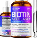 Biotina &amp; gotas de colágeno para una absorción fácil - Crecimiento del cabello Suplemento líquido - Saludable piel &amp; uñas - Unisex