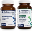 Metagenics Bundle - D3 5000 " PhytoMulti Sin Hierro - 120 Softgels de D3 5000 para el soporte inmunitario, salud ósea " salud cardíaca - 120 Tabletas de PhytoMulti Sin Hierro para la salud general " envejecimiento