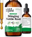 Wild & Organic Stinging Nettle Root Drops - Stinging Nettle Extract Tincture for Men & Women - Liquid Urtica Dioica Supplement - Vegan, Sugar & Alcohol-Free - 2 fl oz