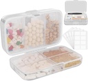 Organizador semanal de píldoras con etiquetas,8 Compartimientos Travel Daily Pill Case Airtight Caja de gran pill resistente a la humedad para mantener vitaminas, aceite de pescado, suplementos, Swab de algodón y Bandages-Clear