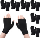 6 Parejas Guantes de Eczema sin Fingerless Moisturizing for Adults Cotton Overnight Dry Hands(Black)