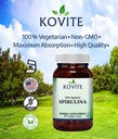 Spirulina Capsules - 90 cápsulas vegetales - tiene 450 mg Polvo Espirulina orgánica - Kosher &amp; Vegan