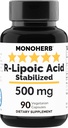 R-Lipoic Acid 500 mg - 90 cápsulas vegetales - Acid R-Alpha-Lipoic estabilizado