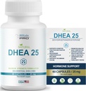 Suplemento de Dhea para Mujeres y Hombres, Dhea 25 Suplemento para Equilibrio de Hormonas, Suplementos de Dhea Puro Gratuito, Dhea Para Hombre Fórmula máxima de Fuerza, cápsulas vegetarianas (60 Caps - 2-Month Supply)