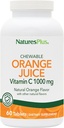 NaturesPlus Orange Juice - 60 Chewable Tablets - 1000mg Vitamina C - High-Potency Immune Support Suplemento, Antioxidante - Vegan, Gluten Gratis - 60 Servings