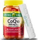 Spring Valley CoQ10 200mg Gummies, Suplemento dietético, 60 Conde 7 Day Pill Organizer Incluido - 1 Pack