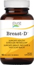 Breast D por Esencia Pura - Suplemento Natural para Equilibrio de Estrógeno, Acné Hormonal y Apoyo a la Menopausia con Vitamina D3, Calcio, Té Verde & Lycopene - 90 cápsulas