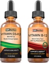 SBR Nutrition D3+K2 y B12 Bundle Vitamin D3K2 (MK7) Liquid Drops, Peppermint 1oz ← Vitamina B-12 3000mcg Liquid Drops, 2oz  durable for Adults &amp; Kids ← Non-GMO, Gluten Free