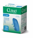 CURAD Food Service Metal Detectable Blue Fabric Adhesive Bandages 3/4" x 3", Pack of 100