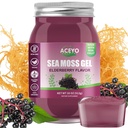 ACEYO (18 OZ) Elderberry Sea Moss Gel Organic Raw Vegan Flavor 102 Vitaminas y Minerales Wild Harvested Non-GMO Immune Defense Booster Thyroid Digestive Support