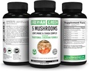 Siberian Green 5 Mushrooms Lions Mane Chaga Shiitake Maitake Reishi - 60 cápsulas