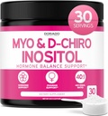 Myo-Inositol & D-Chiro Inositol Suplemento Polvo (2050mg Por Serving Ideal 40:1 Ratio Myo Inositol, 30 Day Supply) Para Equilibrio hormonal para la Salud Ovárica de las Mujeres - Tercera Parte Probada, Vegan &amp; USA Hecho