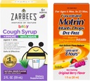 Motrin y Zarbee’s Essentials for Infants' Concentrated Liquid Medicine Drops with Ibuprofen and Zarbee's Baby Cough Sy Syrup + Immune with Organic Agave + Zinc