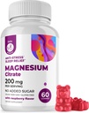 DR. MORITZ Magnesium Citrate Gummies for Adults - Gafas de Magnesio Calma Libre de Azúcar - Soporta una respuesta de estrés saludable - Raspberry Flavor - Non-GMO, 200 mg (60 Conde)