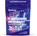 2before Blackcurrant I All Natural Vegan Pre Workout, Caffeine Free I Clean Energy, Endurance, Recovery I Pre Workout Mujeres y Hombres I 20 Servings Pouch I Informad Sports Certified