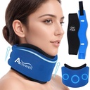 Atsuwell Neck Brace for Sleeping, Soft Cervical Collar for Support, Ajustable Neck Support Brace with Hot Cold Gel Packs Reusable for Office Pressure, Fatigue, Blue