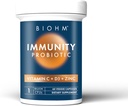 Probiótico de inmunidad BIOHM con vitamina C, D3 &amp; Zinc, 1 billón CFU (60 cápsulas) Probióticos diarios para hombres y mujeres, salud digestiva &amp; apoyo inmunológico, Vegano, libre de gluten y no GMO