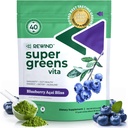 Mejor mezcla de Super Verdes Polvo con 40+ Superalimentos – Delicious Daily Green Powder con vitamina B12, zinc, vitamina C, magnesio y calcio – Green Juice Superfood Mix - Blueberry Acai Flavor