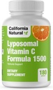 California Natural Liposomal Vitamina C 1500mg Fat Soluble Complejo Liposomal Vitamina C, Alta Absorción, Apoyo Inmunitario, Alta Biodisponibilidad Soporte Colágeno, Suplemento Antioxidante - 180 cápsulas