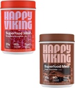 Happy Viking Chocolate y Strawberry Powder, por Venus Williams, 20G Protein, Low Carb, Keto, Vegan, Gluten-Free, Superfoods, Complete Meal Replacement, 2 Canisters (24 oz. Cada uno)