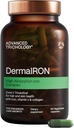 Suplemento de Derma-Iron para Mujeres y Hombres - píldoras de construcción de sangre de hierro para el cabello y la piel con Collagen y vitamina natural C, hierro bajo y ferritina, cabello adelgazamiento, pérdida de cabello