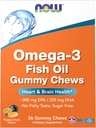 AHORA Suplementos, aceite de pescado Omega-3 Gummy Chews, sabor de fruta de la pasión naranja, 36 Gummy Chews