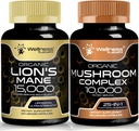 WELLNESS LABSRX Lions Mane Supplement Capsules and Mushroom Capsules