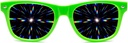 GloFX Ultimate Diffraction Glasses - Green - 3D Prism Rainbow Effect - Great Edm, Festival, Concert, Fireworks, Christmas Lights y Rave Accessory - Green Frames