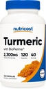 Nutricost Turmeric Curcumin with BioPerine and 95% Curcuminoids, 2300mg, 120 Capsules, Veggie Capsules, 767mg Por Cap, 40 Servings, Gluten Free, Non-GMO