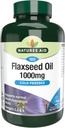 Natures Aid Flaxseed Oil 1000mg Cold Pressed (Omega 3, 6 + 9) 180 caps. Adecuado para los vegetarianos.