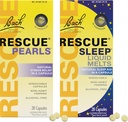Stress & Sleep Bundle, Bach RESCUE Pearls, Natural Stress Relief [y] RESCUE Sleep Liquid Melts, Natural Sleep Aid - 2-Pk, Homeopathic Flower Essence