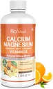Bio Naturales Calcio &amp; Magnesio Líquido Suplemento con Vitamina D3 - Fórmula Natural, FOUR Tipos de Calcio Soportes Fuertes Huesos con Absorción Superior a Píldoras - 100% Vegetariano - 32 fl oz