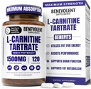 Benevolent L Carnitine Supplement - High Potency 1500mg L-Carnitine Tartrate - Fast Absorbing, Convert Fat to Energy, Support Lean Muscle, Boost Workout Performance & Metabolism – 120 Vegan Capsules