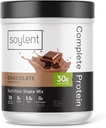 Soylent Complete Protein Powder, Chocolate, 30g Protein Shake for Muscle Growth and Recovery, BCAAs, DHA, MCT, 28 Vitaminas & Minerales, Zero Sugar, Gluten Free, Vegan - 1.25lb