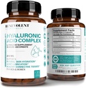Suplementos de ácido hialurónico 250mg con 200mg Vitamina C, 1000mg L-Proline " Anti-Aging Beneficios, Cápsulas de ácido hialurónico para la piel juvenil, articulaciones " Salud de tejido conectivo - 120 Cápsulas