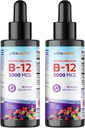 Vitamatic 2 Packs Fast Acting Liquid Vitamin B12 5000 mcg (Methylcobalamin) - Natural Berry Flavor - Suplemento Sublingual - Faster Absorption - 2 OZ