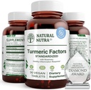 Curcumina natural nutra Turmérica con 95% Curcuminoides Extracto Suplemento con Rosemary para la salud cerebral, mejora la memoria y mejora la concentración, mejora la digestión 350 mg, 30 tabletas vegas