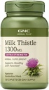 GNC Herbal Plus Milk Thistle 1300mg Suplemento, Extra Strength, Vegetarian, Supports Healthy Liver Function, 120 Servings