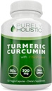 Curcumina Turmérica con BioPerine - 120 cápsulas Vegan - 700 mg de tumérico por cápsula - con extracto de cobre negro 95% Curcuminoides
