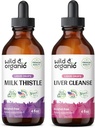 Wild &amp; Organic Milk Thistle Tincture 4 fl oz &amp; Liver Cleanse Tincture 4 fl oz