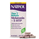Natrol Melatonina + 5-HTP Time Release Sleep Aid, Triple Action Formula, Calm the Mind, Fall Asleep Faster y Stay Asleep Longer, 60 Bi-Layer Tablets, Hasta 60 Day Supply
