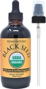Prime Natural Organic Black Seed Oil 4oz - Cold Pressed Unrefined High Thymoquinone 1.7% USDA Certified - Turkish Origin Potent Nigella Sativa Liquid - Vegan Omega 3 6 9, Antioxidante