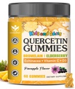 Quercetina con bromelainas para adultos - Immune & Seasonal Wellness Support, 800mg Quercetin Gummies with Bromelain, Zinc, Elderberry, Vitamina C & D3 - Sugar Gratis, Pineapple Flavor, 60 Ct