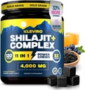 KLEVIRO 30:1 Shilajit Gummies for Men ← 78% Fulvic Acid  11-in-1 Complex with Ashwagandha, Tongkat Ali, Manuka Honey, Rhodiola, Lion's Mane  No Añadido Sugar Silencio GMP Certified &amp; Lab Tested