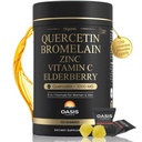 8-en-1 Quercetina con Bromelain Gummies 1000mg, alta potencia orgánica Quercetina Suplemento con zinc &amp; vitamina C, elderberry, bienestar estacional &amp; soporte inmunológico, Vegan, azúcar Gratis, 120 Gummies