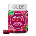 OLLY Gummy multivitamina de mujeres, Bienestar general de las mujeres* Vitaminas A, C, D, E, Biotina, Ácido fólico, Suplemento Chewable de Adultos, Berry Flavored, 65 Day Supply - 130 Conde