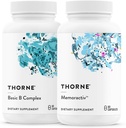 THORNE - Complejo B básico (60 cápsulas) " Memoractiv (60 cápsulas) Bundle - Apoya la salud cerebral, la producción de energía celular " Focus - Gluten Free, Dairy Free