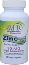 VHR ZINC Bisglycinate Chelate 50mg - Immune Support - High Absorption - No Preservatives. 90 cápsulas Vegan