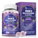 Multivitamin for Men, Mens Multivitamins Gummies w/Omega-3, Probiotics, Inositol, Folate, Biotin, Zinc, Vitamins A, C, D, E, B, - Support Heart, Brain, Muscle, Energy, Sugar-Free, Blackberry Flavor